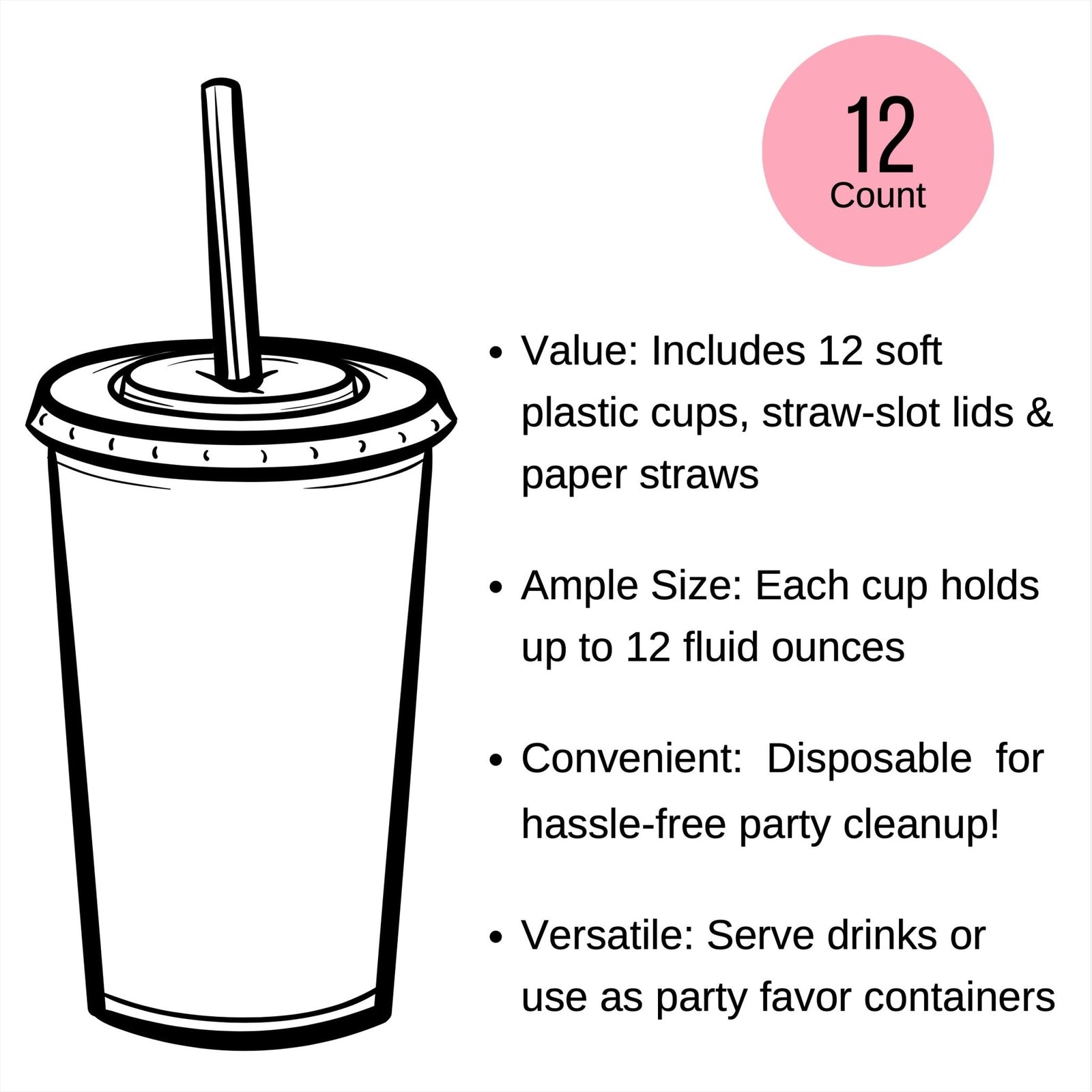 Bachelorette Party Cups 12ct - Stesha Party