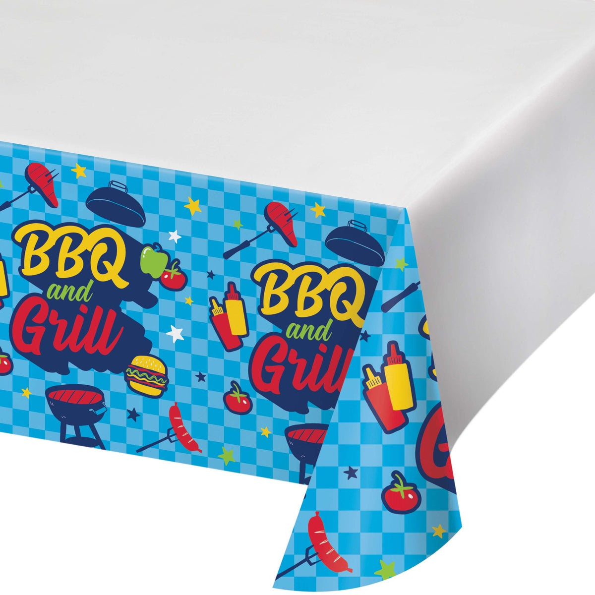 BBQ Grill Party Paper Tablecloth 54&quot; x 96&quot; - Stesha Party