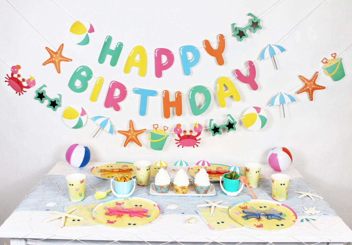 Beach Cupcake Picks & Wrappers 12ct - Stesha Party