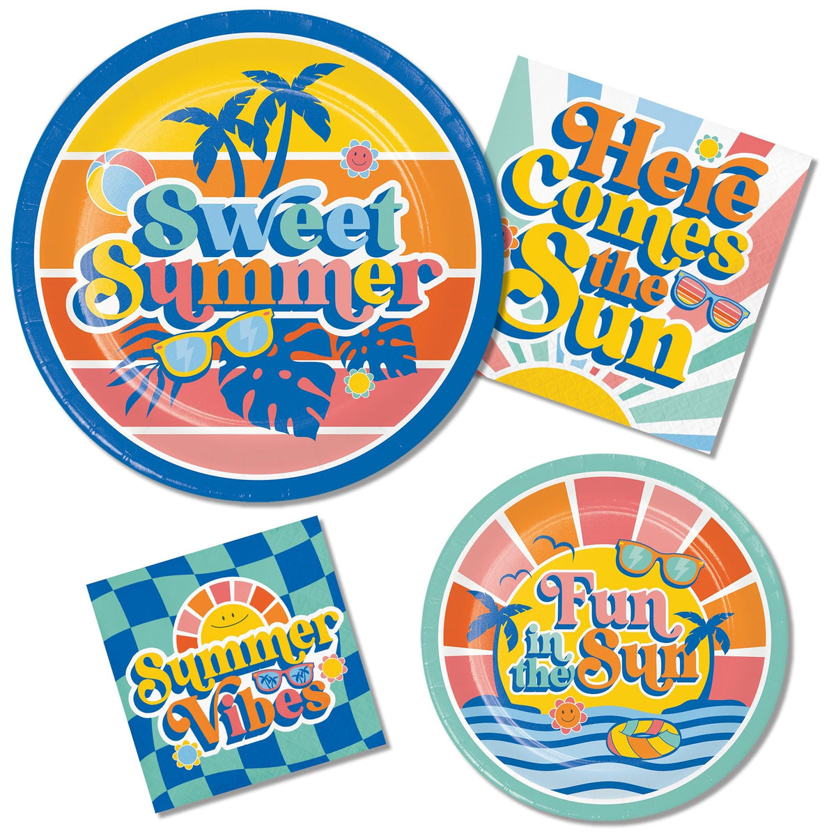 Beach Party Paper Cake Plates 8ct - Stesha Party