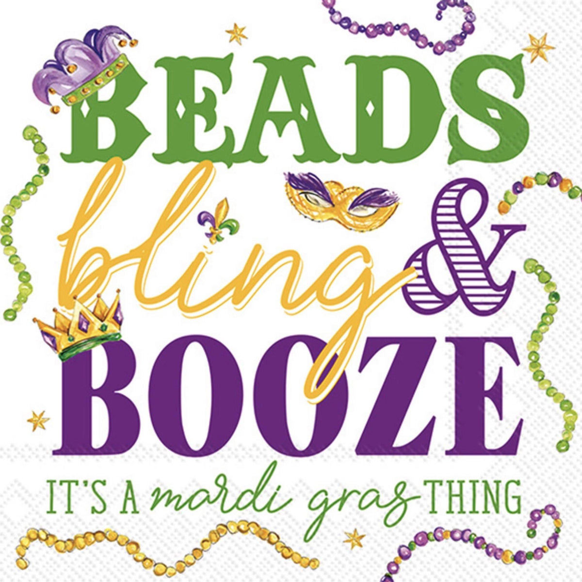 Beads Bling &amp; Booze Napkins 20ct - Stesha Party