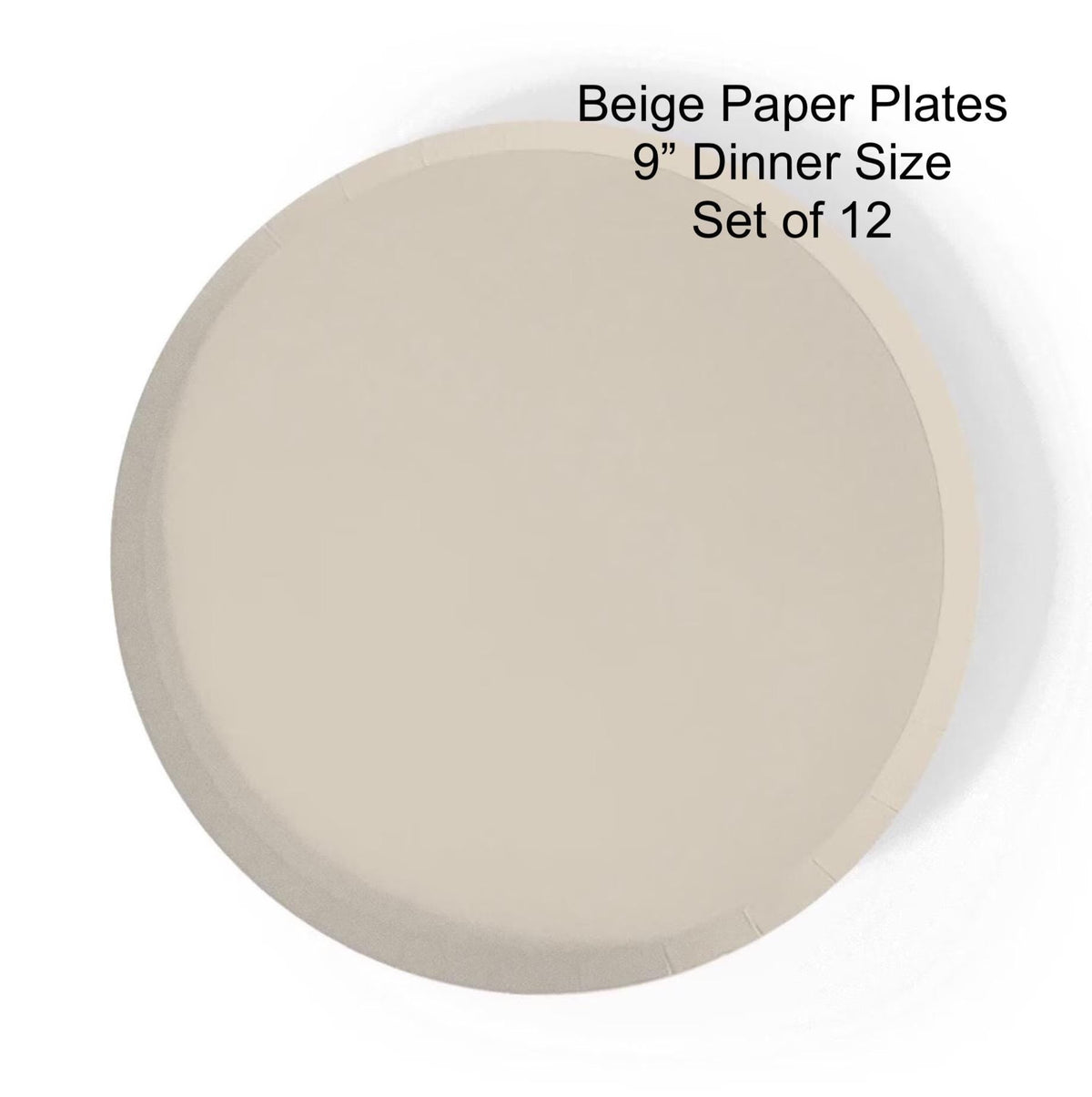Beige Paper Plates 12ct - Stesha Party