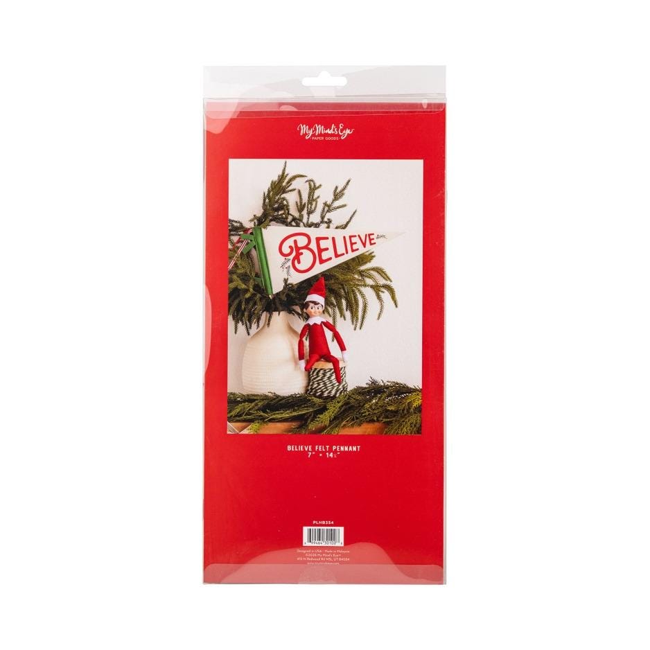 Believe Felt Pennant Christmas Banner - Stesha Party