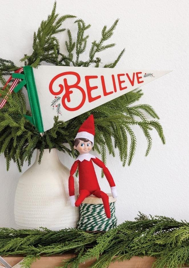 Believe Felt Pennant Christmas Banner - Stesha Party