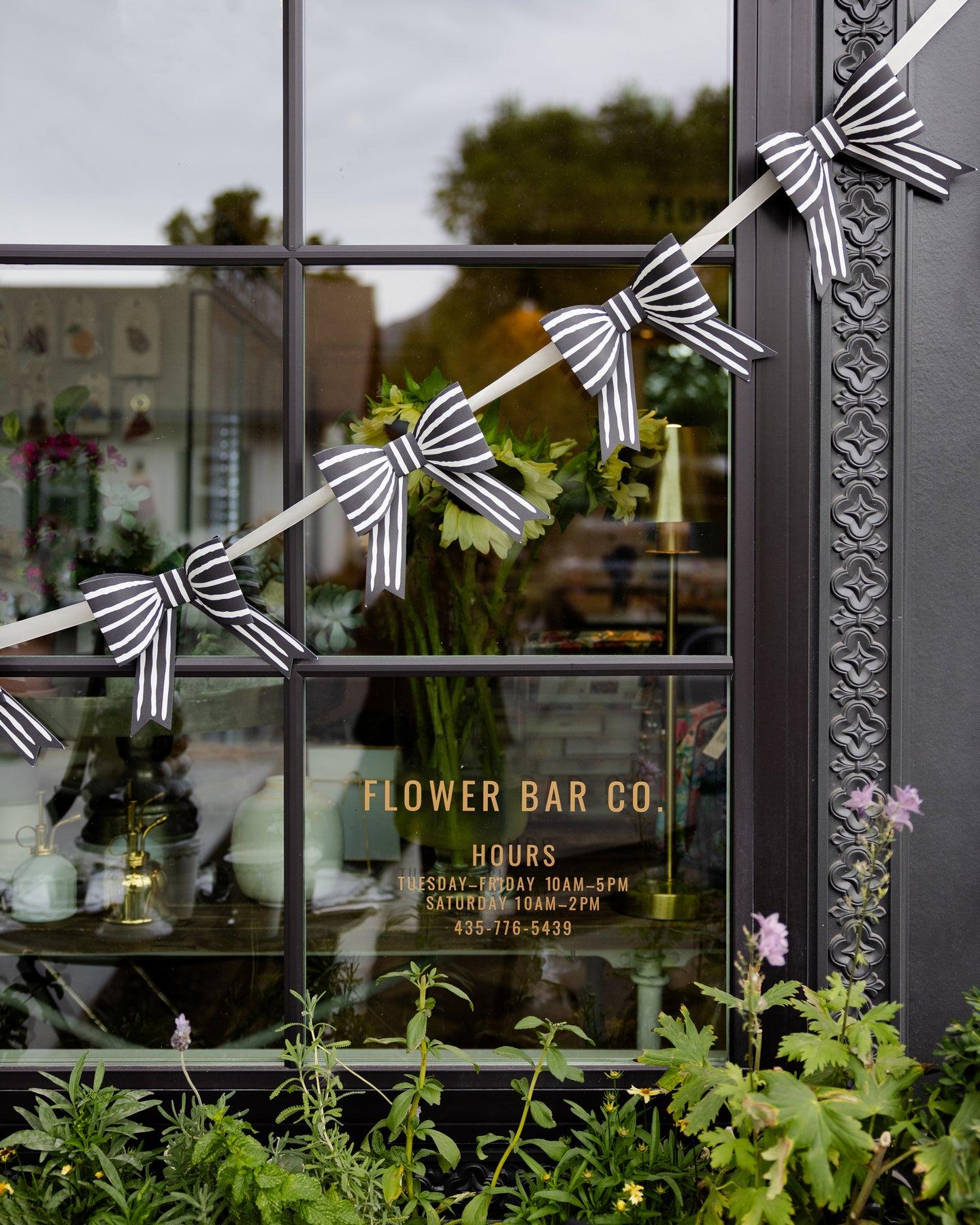 Black and White Bow Banner Garland - Stesha Party