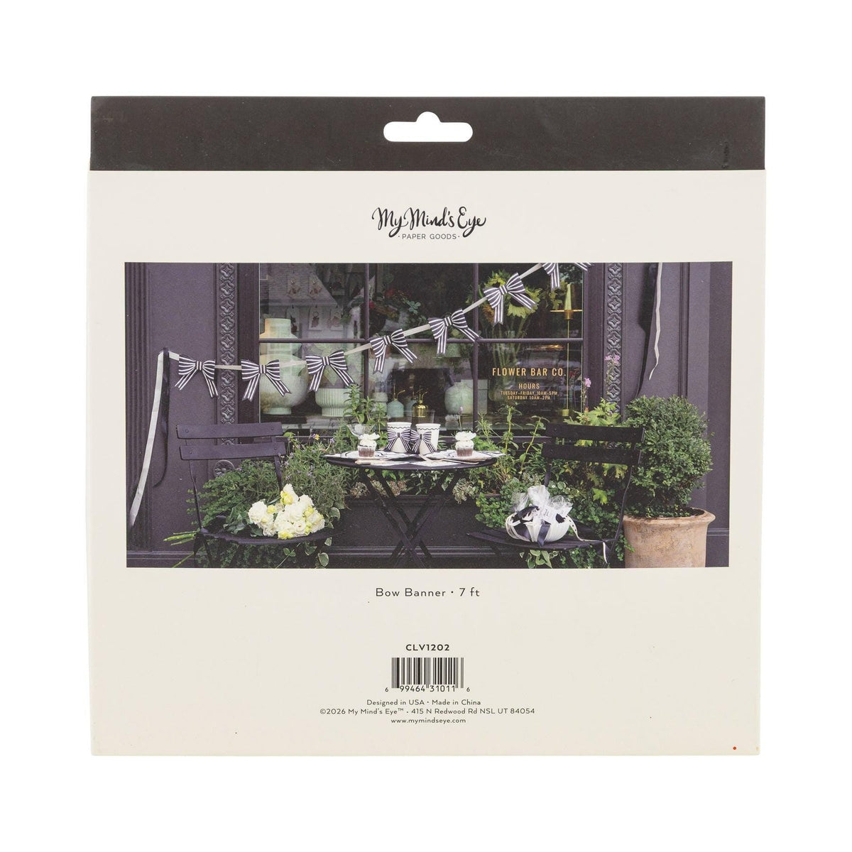 Black and White Bow Banner Garland - Stesha Party