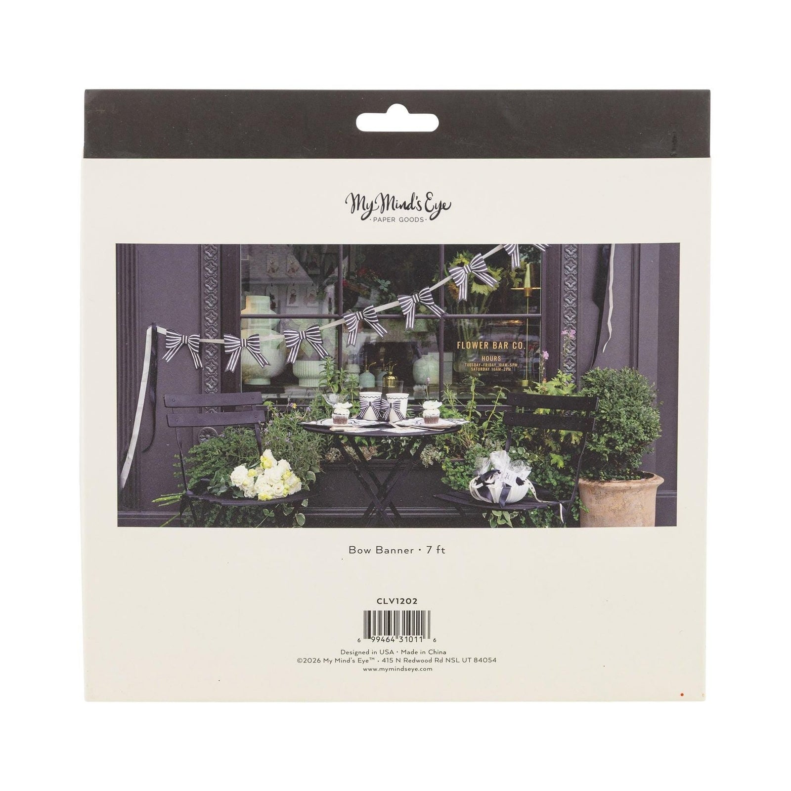 Black and White Bow Banner Garland - Stesha Party