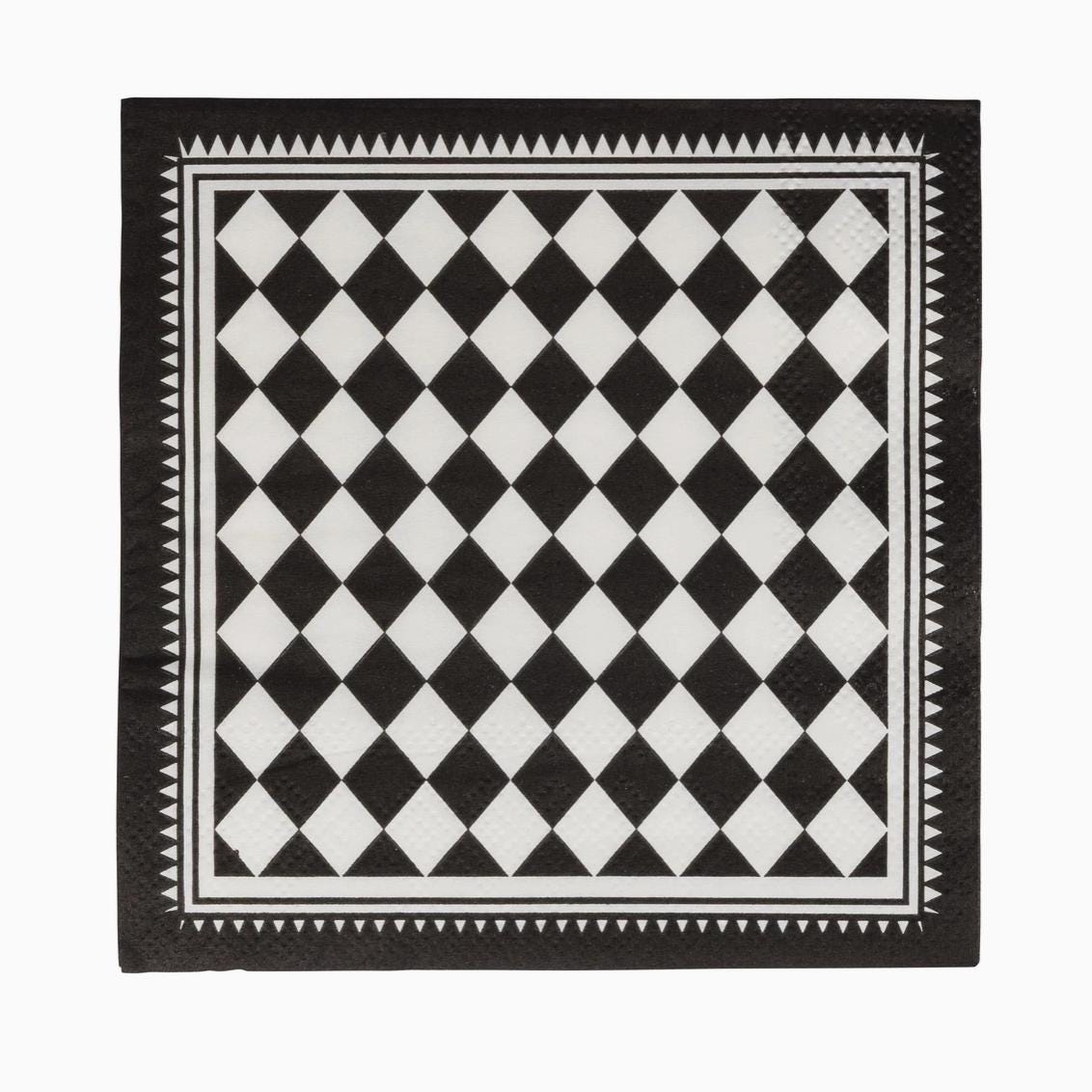 Black and White Cocktail Napkins 24ct - Stesha Party