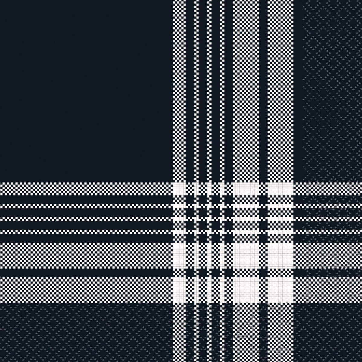 Black and White Plaid Luncheon Napkins 16ct - Stesha Party