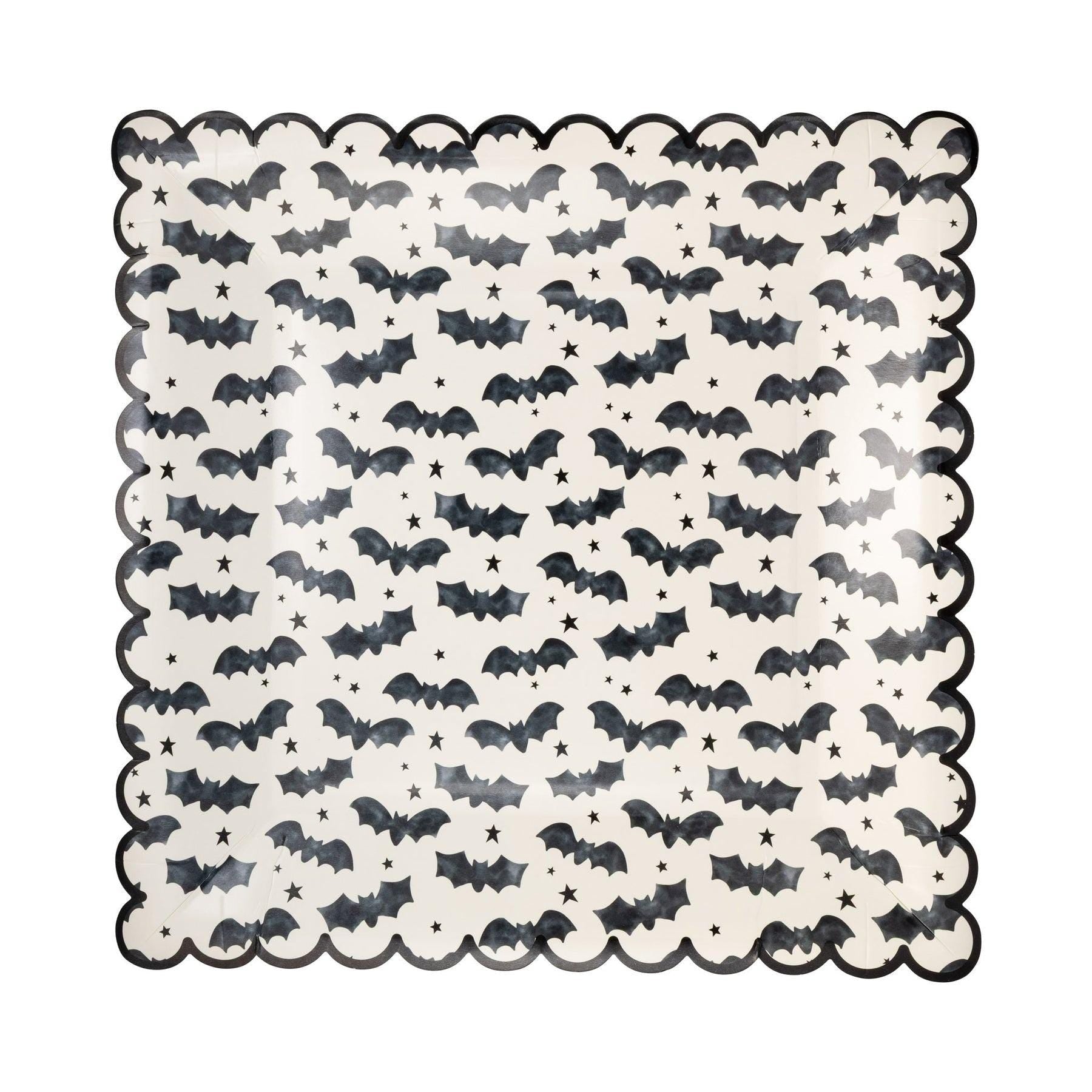 Black Bats Paper Plates 8ct - Stesha Party