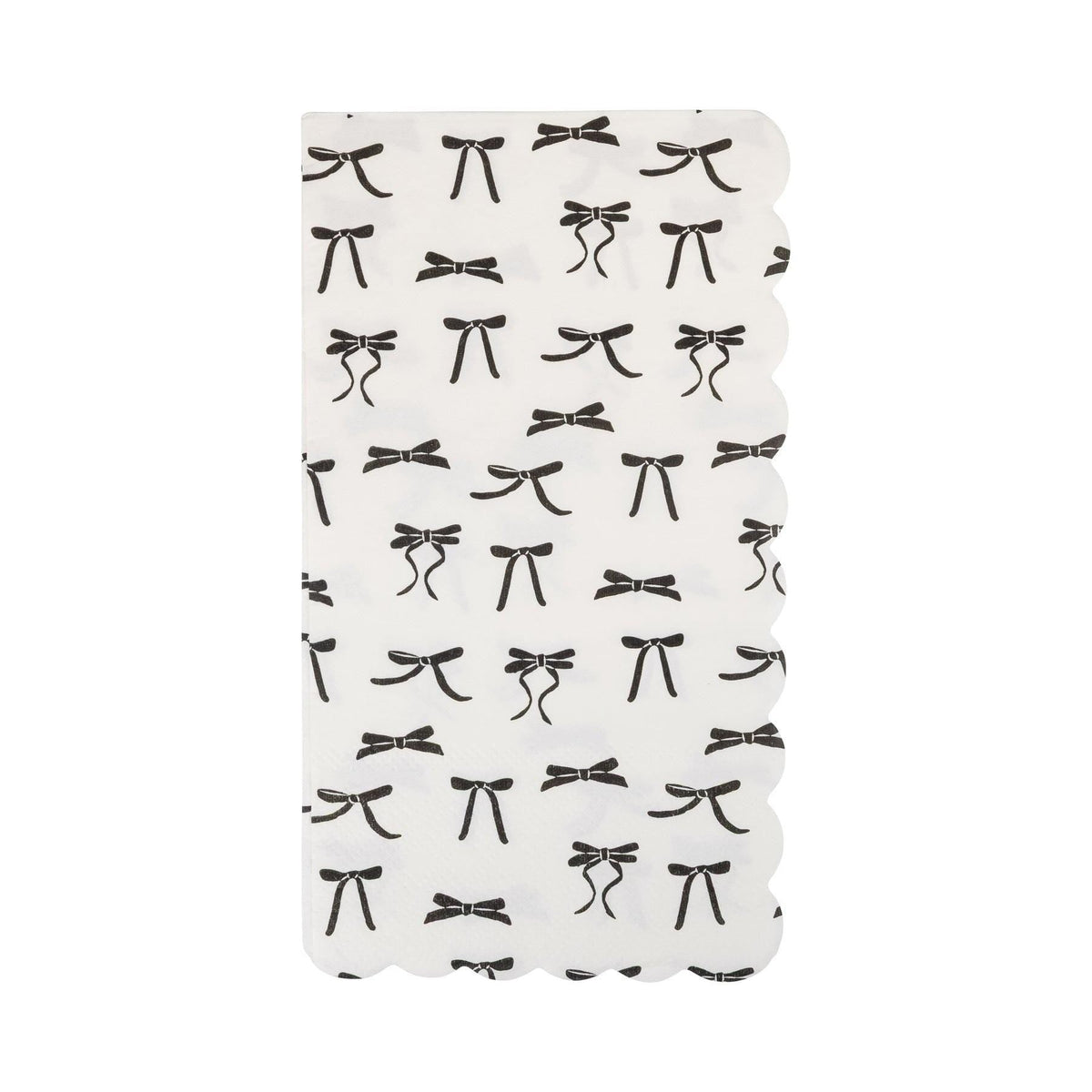 Black Bow Scalloped Napkins 24ct - Stesha Party