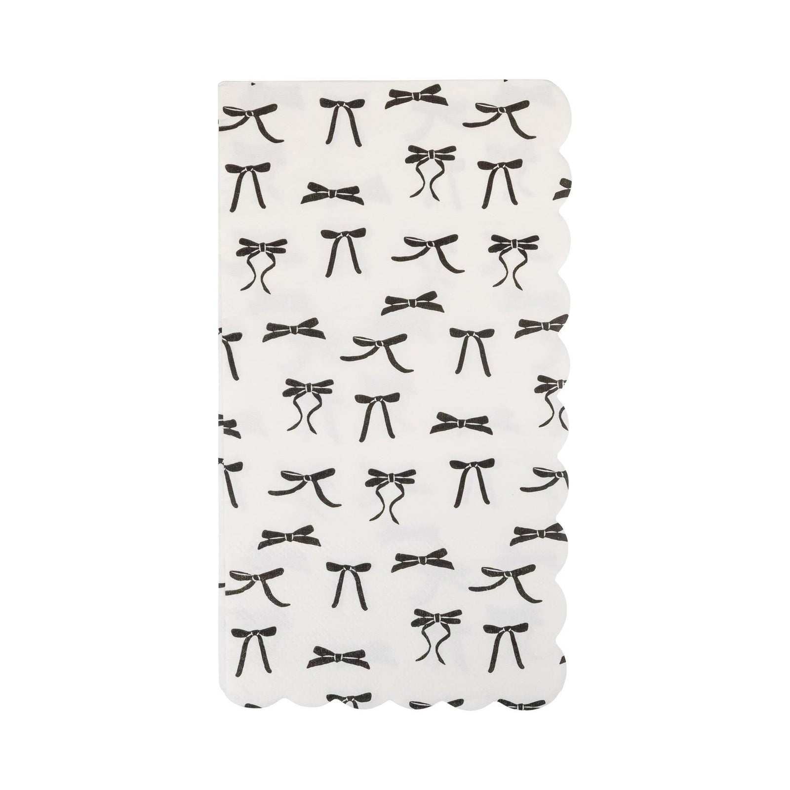 Black Bow Scalloped Napkins 24ct - Stesha Party