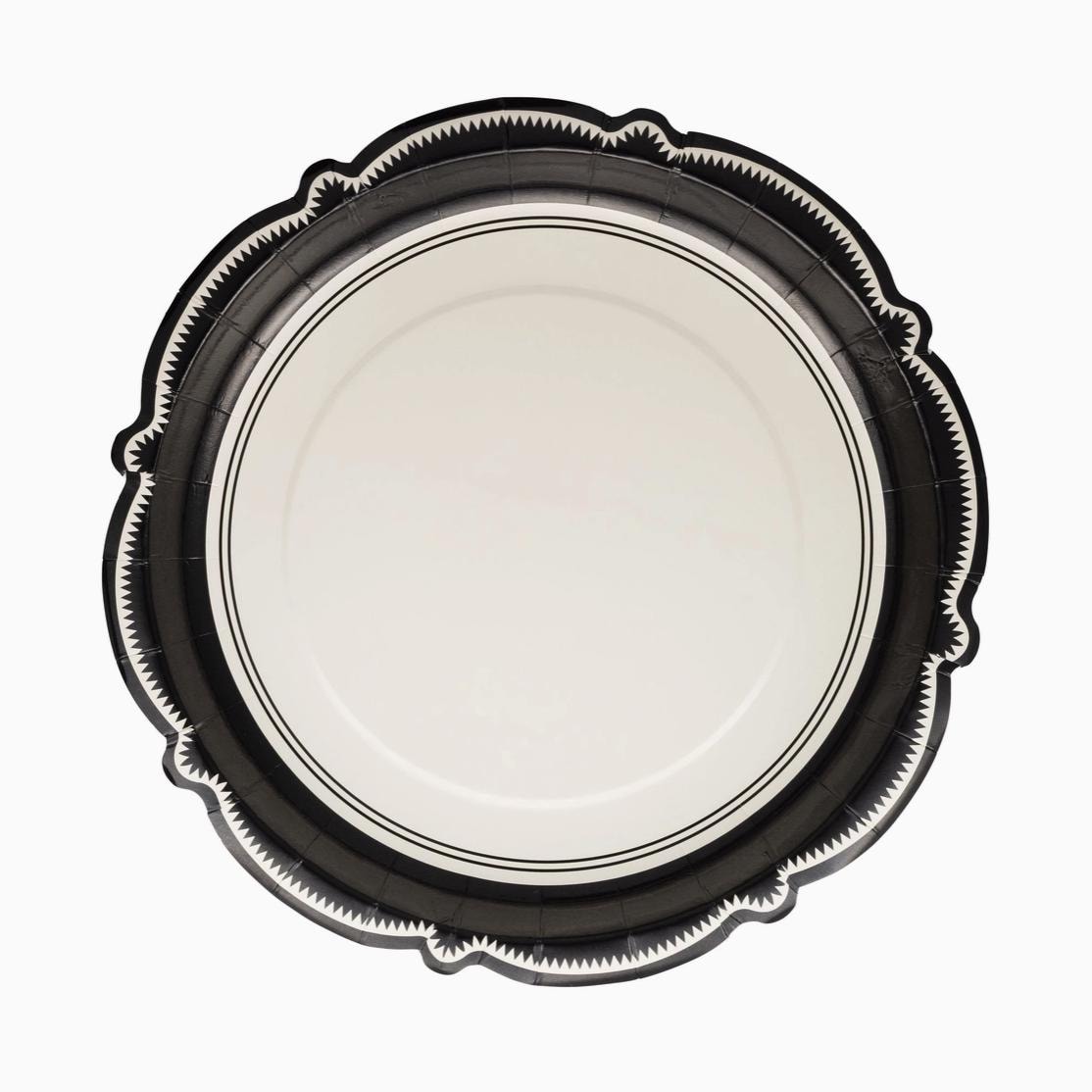 Black & Cream Dinner Plates 8ct - Stesha Party