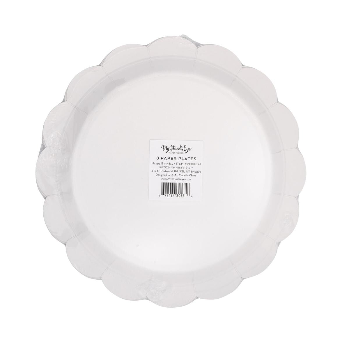 Black & Cream Happy Birthday Plates 8ct - Stesha Party