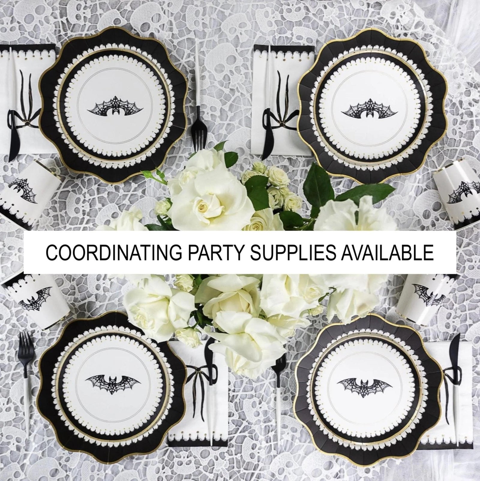 Black & Gold Bow Napkins - Stesha Party