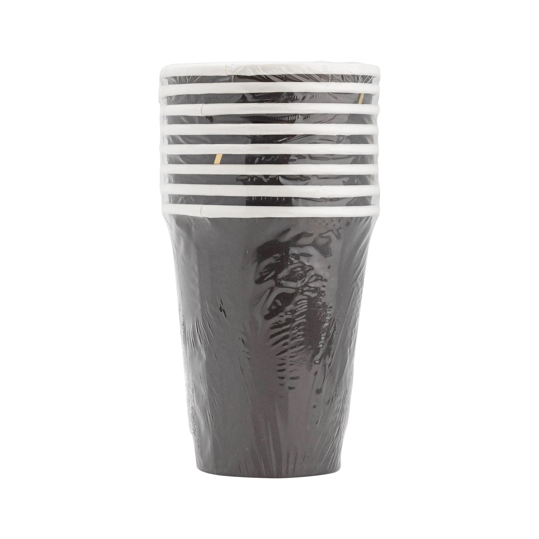 Black & Gold Graduation Cups 8ct - Stesha Party