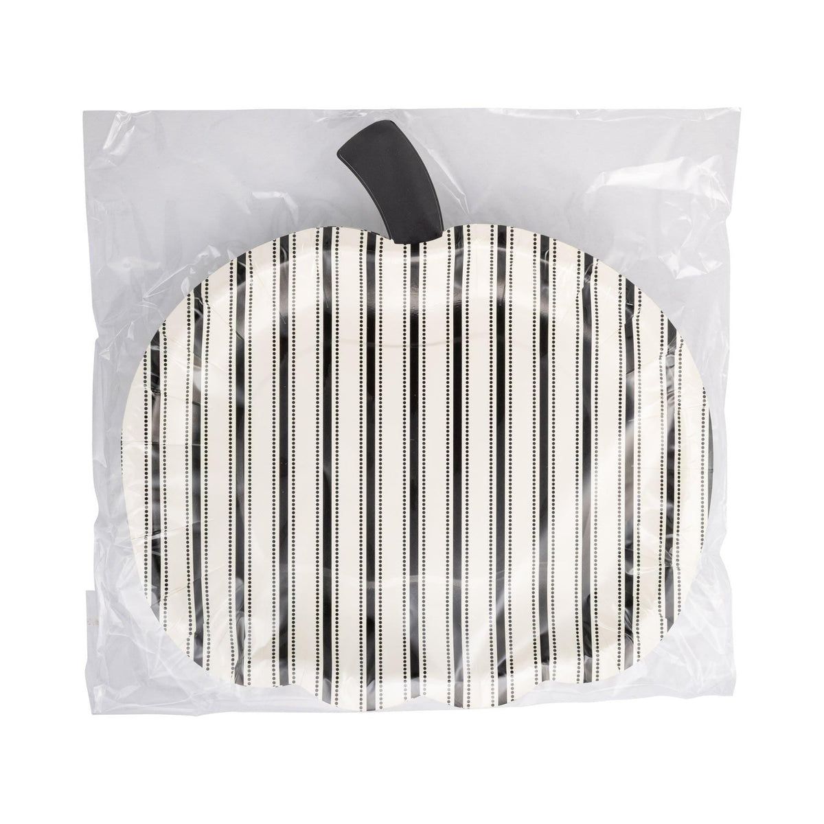 Black Stripe Pumpkin Paper Plates - Stesha Party