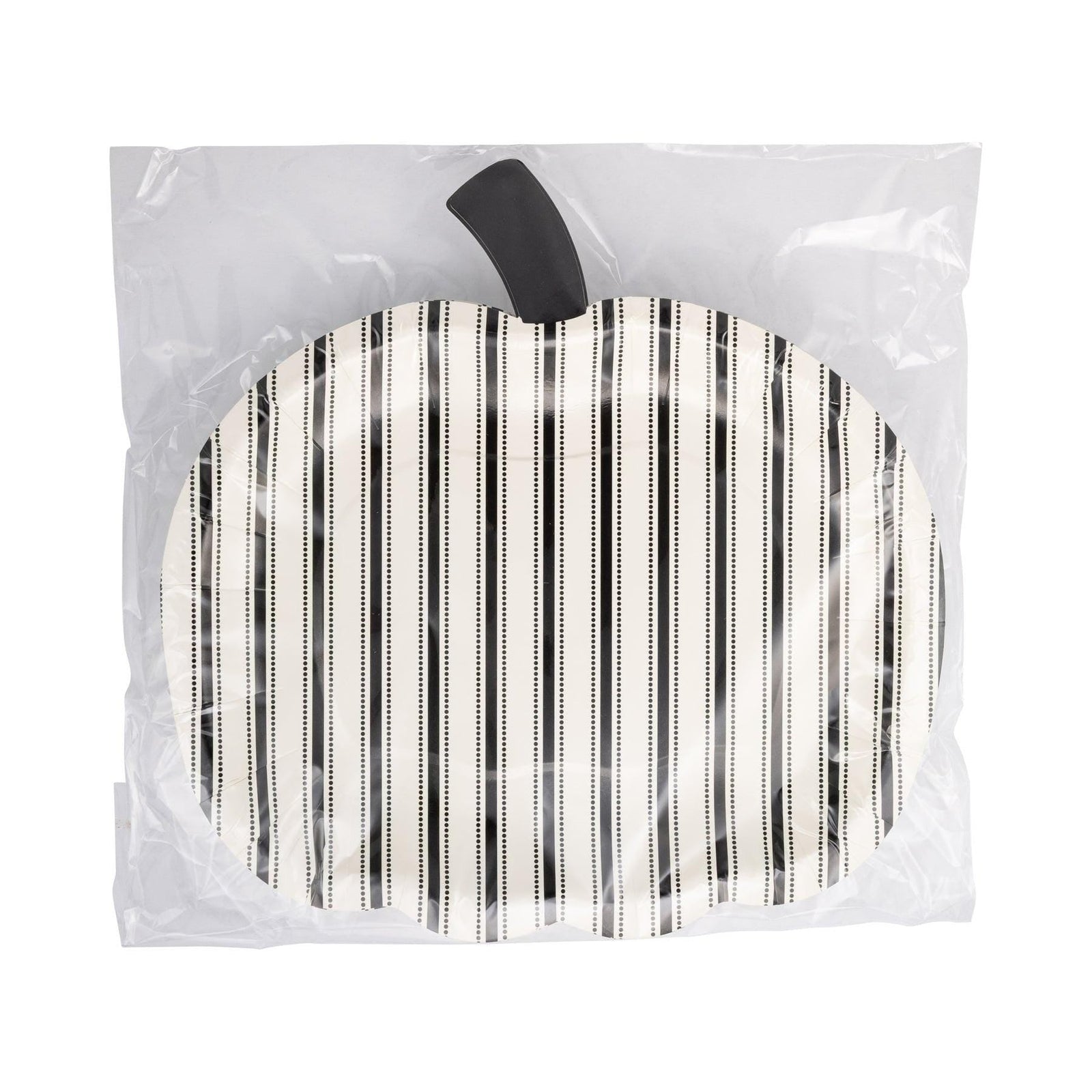 Black Stripe Pumpkin Paper Plates - Stesha Party