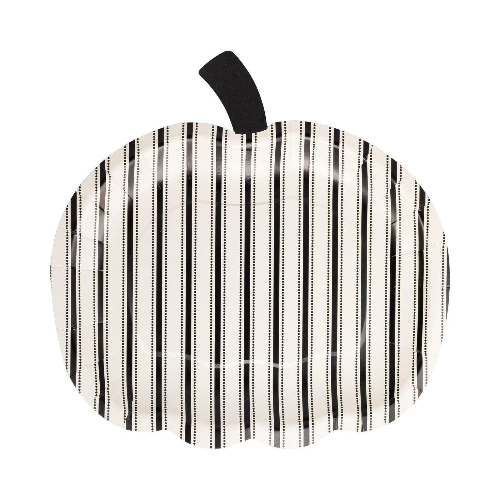 Black Stripe Pumpkin Paper Plates - Stesha Party