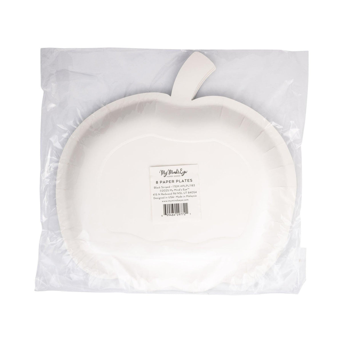 Black Stripe Pumpkin Paper Plates - Stesha Party