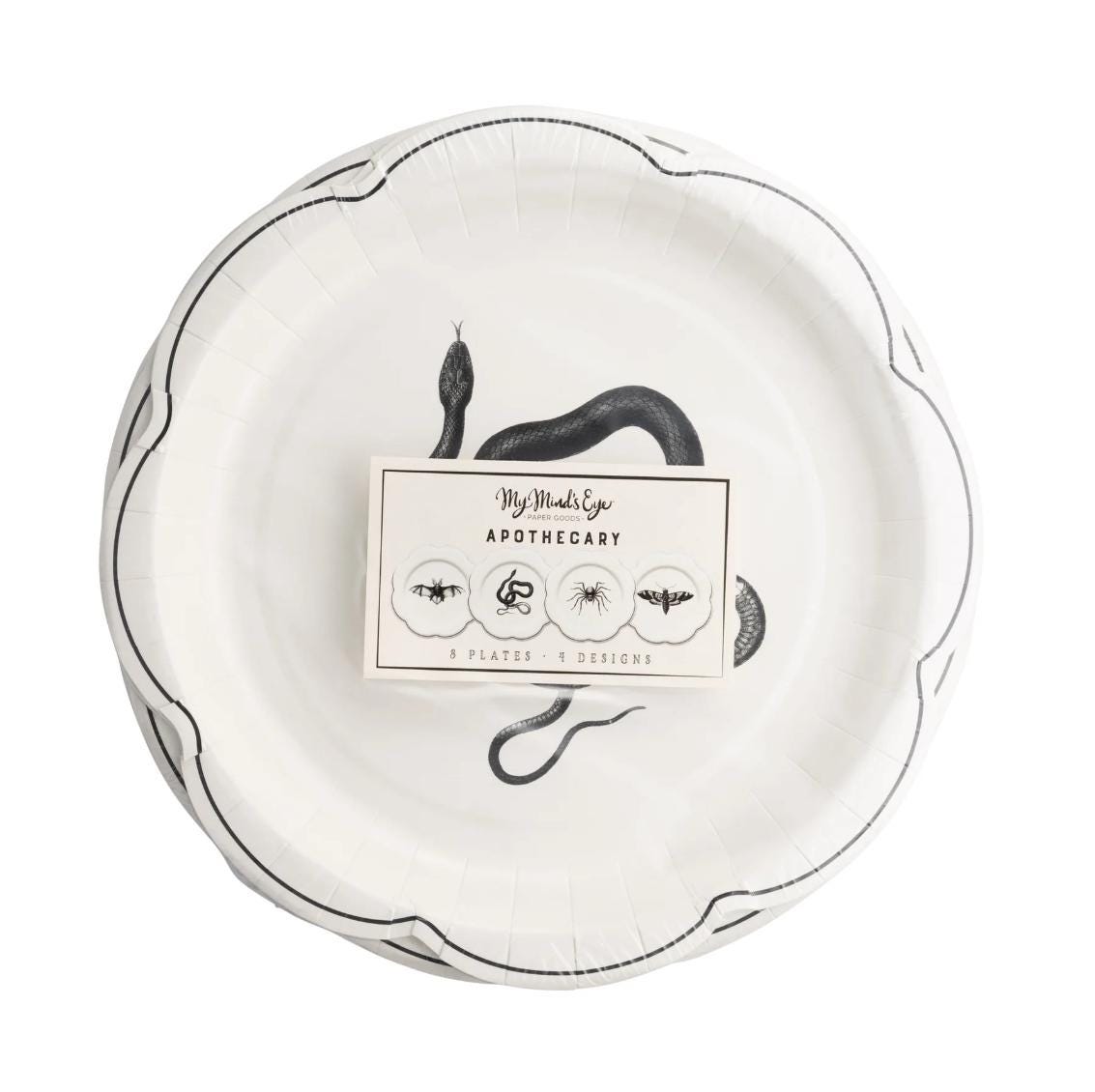 Black & White Halloween Paper Plates - Stesha Party