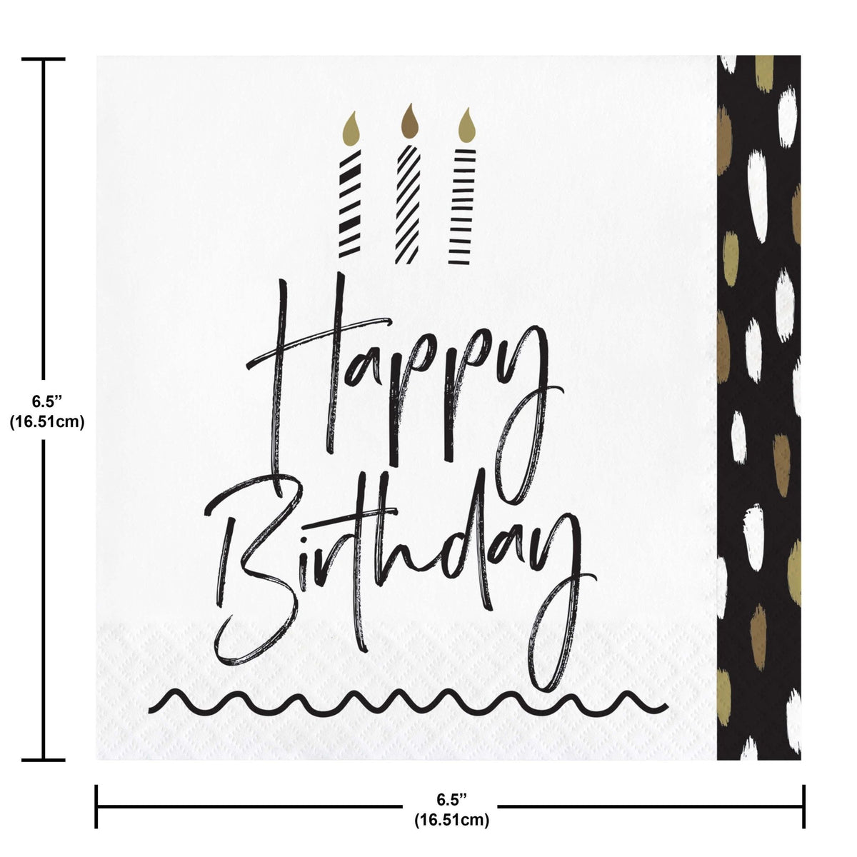 Black & White Happy Luncheon Birthday Napkins - Stesha Party