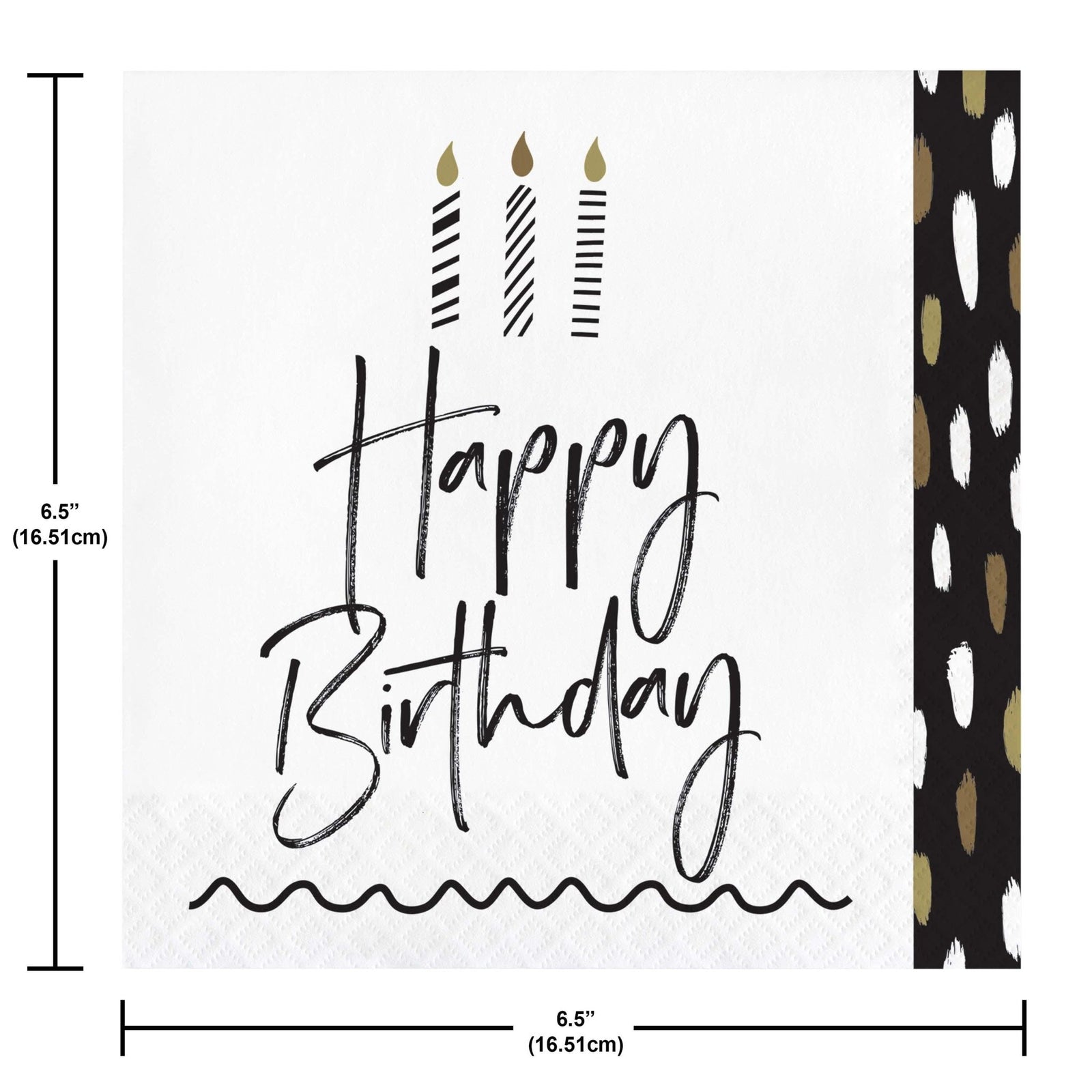 Black & White Happy Luncheon Birthday Napkins - Stesha Party