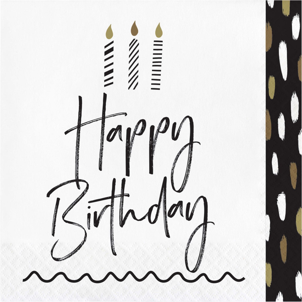 Black &amp; White Happy Luncheon Birthday Napkins - Stesha Party