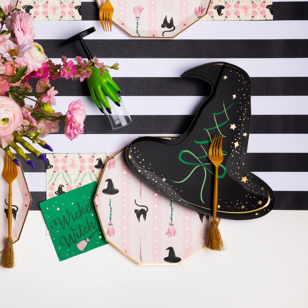 Black Witch Hat Plates - Stesha Party