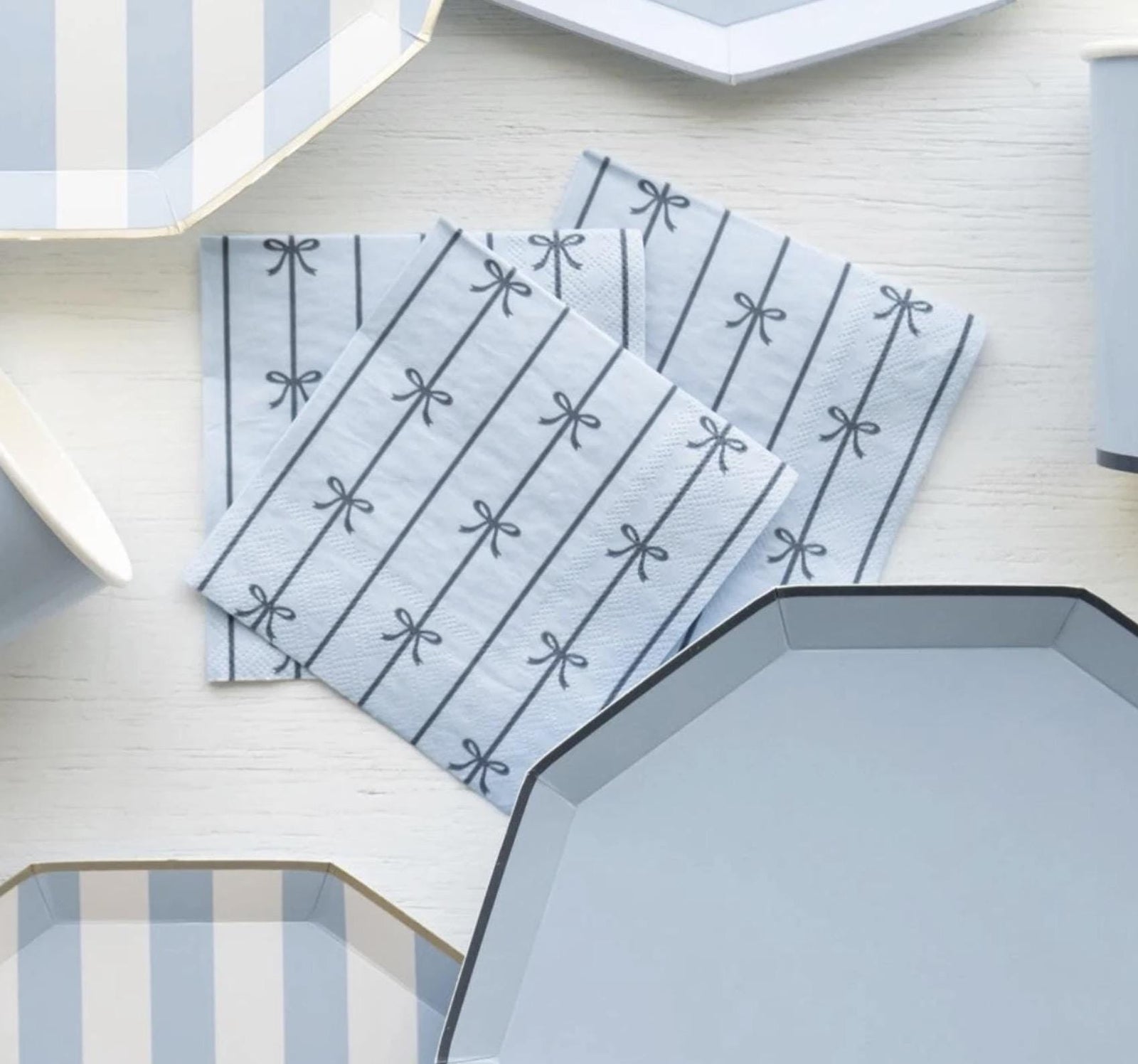 Blue Bow Napkins - Stesha Party