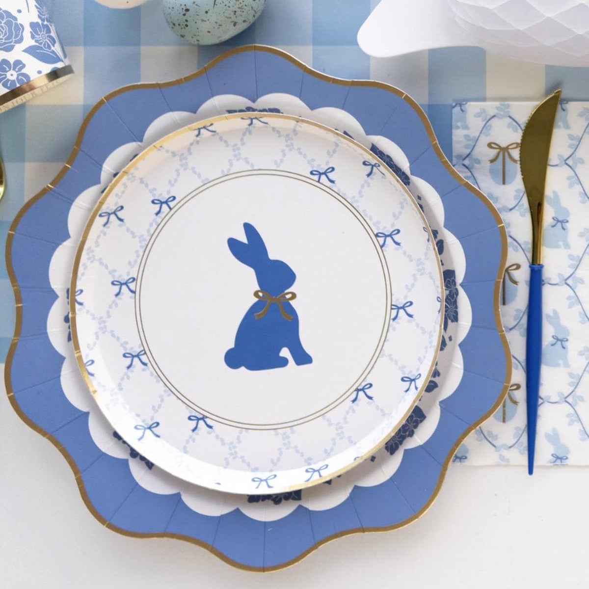 Blue Bunny Party Plates 8ct - Stesha Party