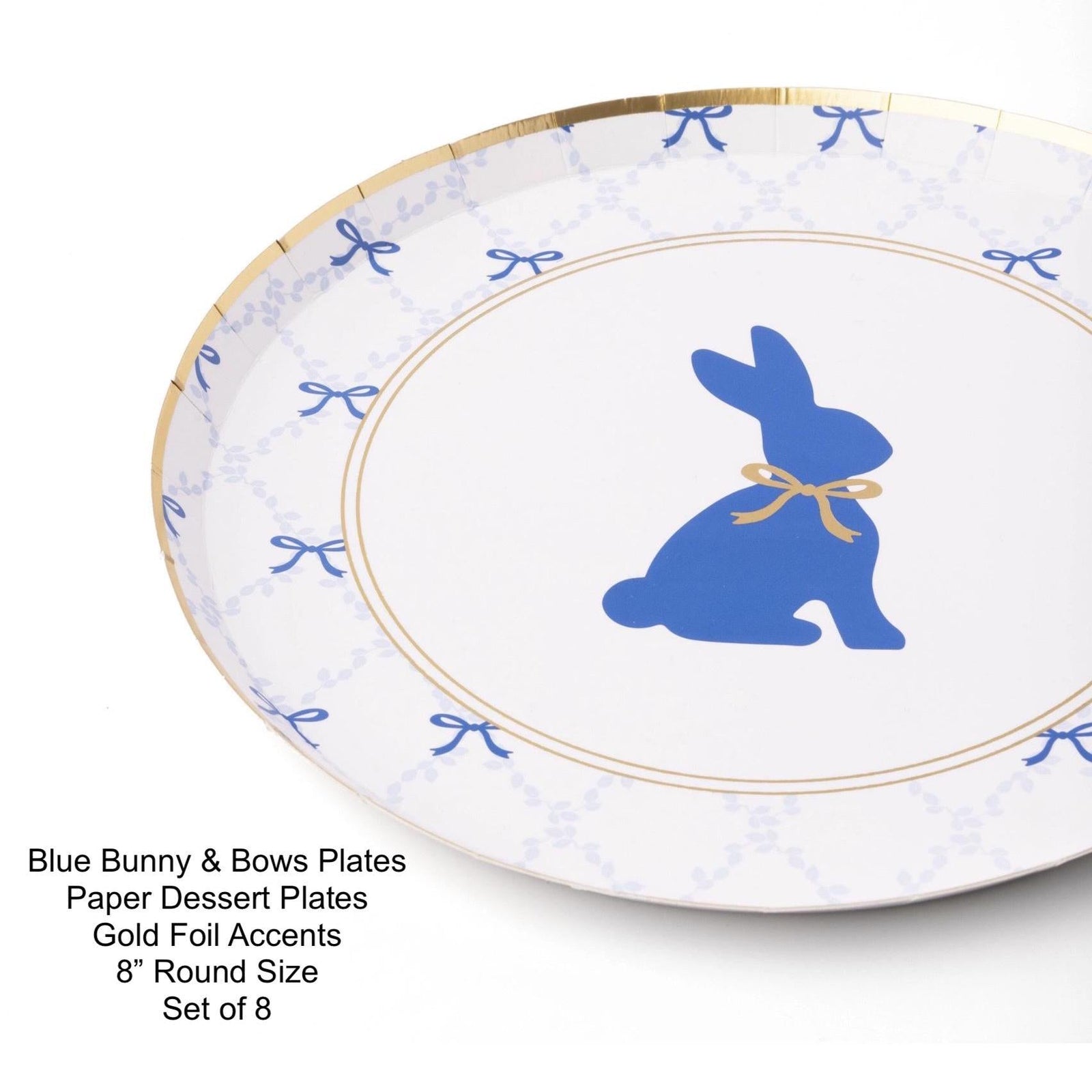 Blue Bunny Party Plates 8ct - Stesha Party