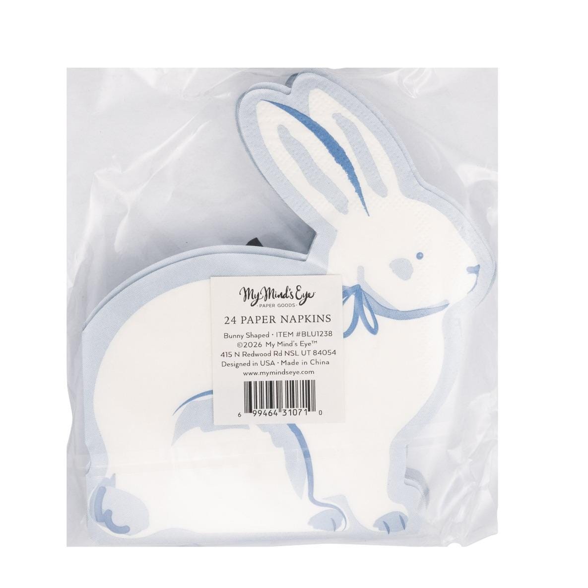 Blue Bunny Shaped Napkins 24ct - Stesha Party