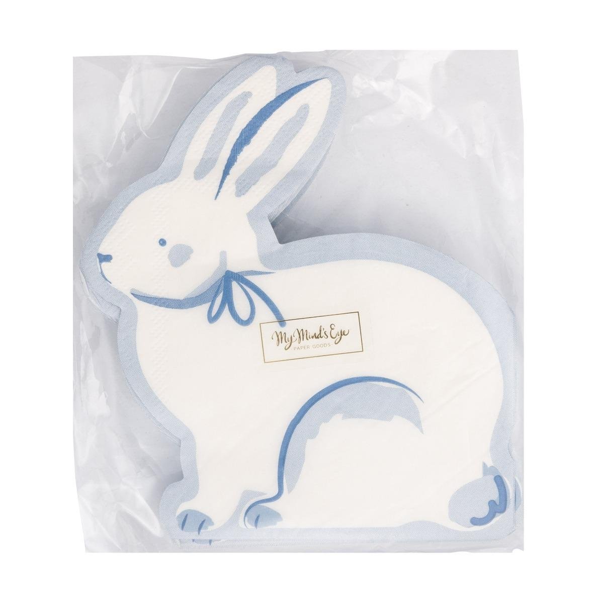 Blue Bunny Shaped Napkins 24ct - Stesha Party