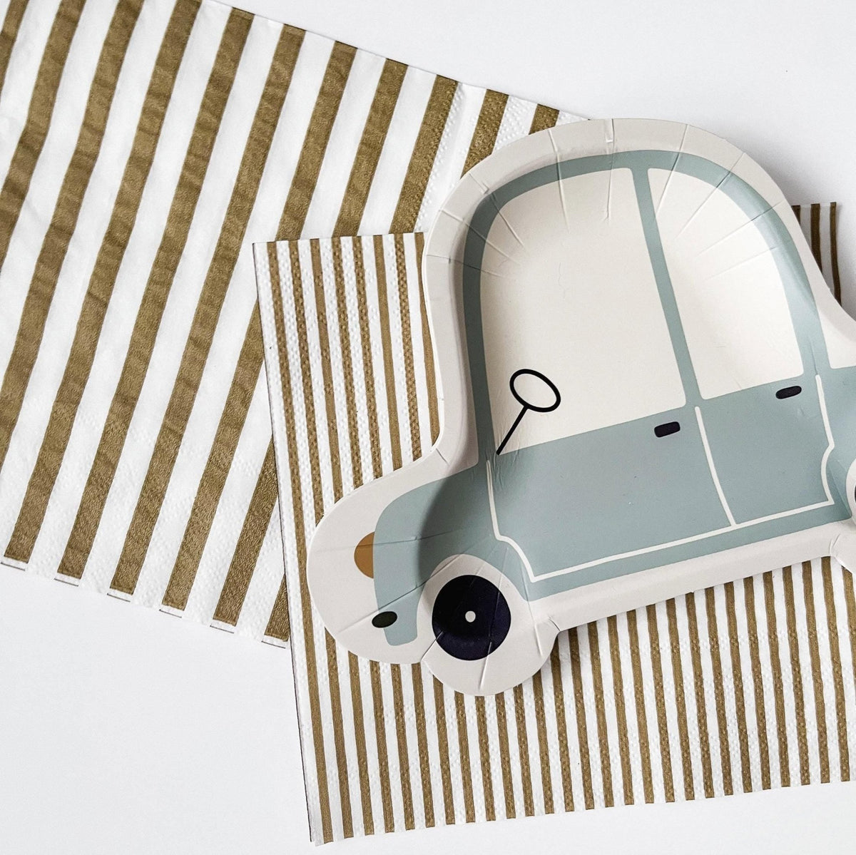 Blue Car Party Plates - Stesha Party