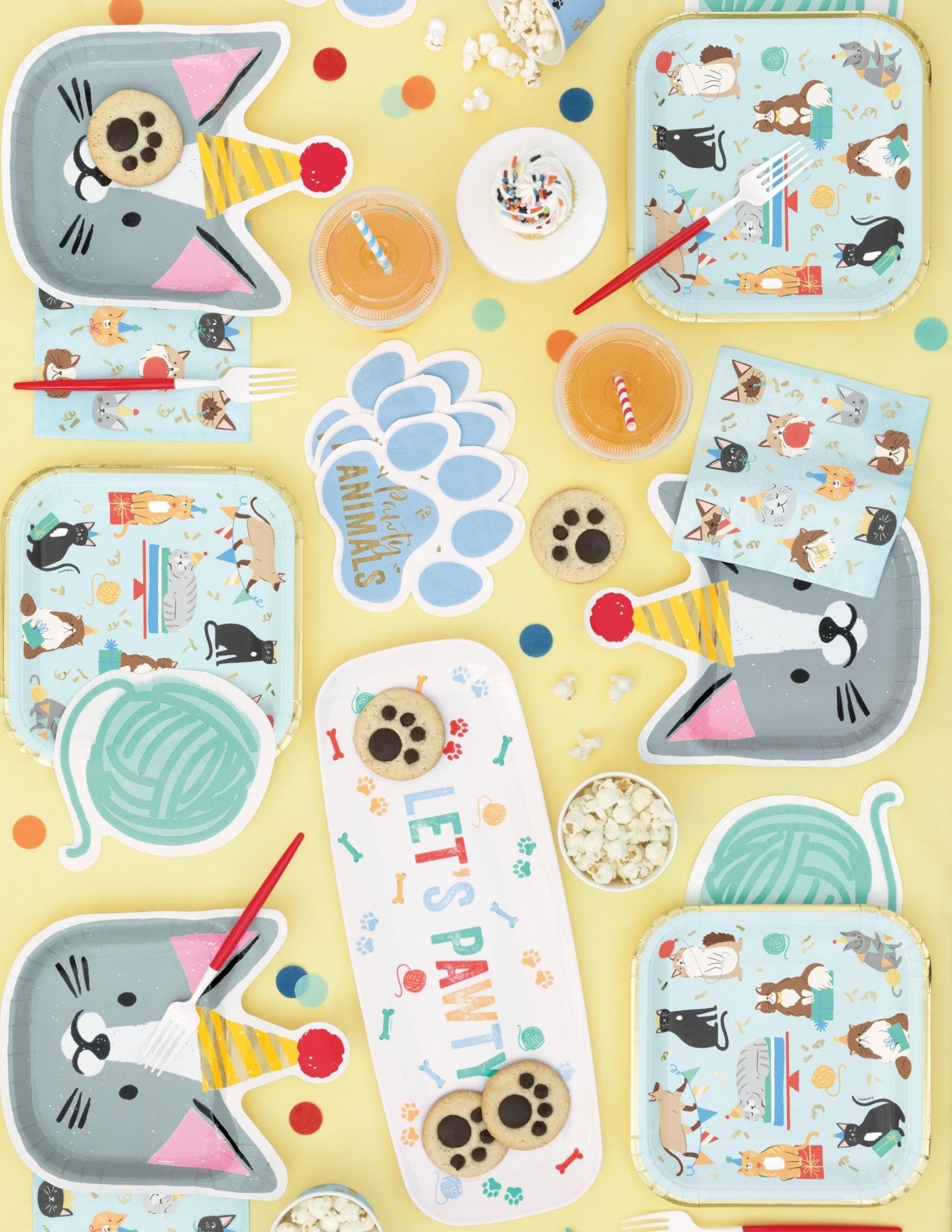 Blue Cat Birthday Napkins 16ct - Stesha Party