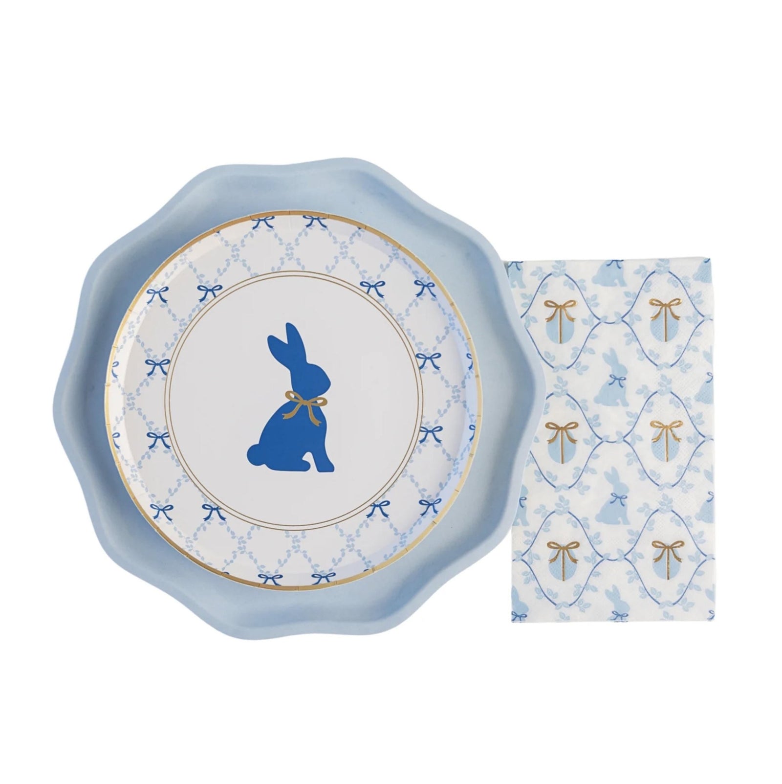 Blue Easter Bunny Dinner Napkins 20ct - Stesha Party