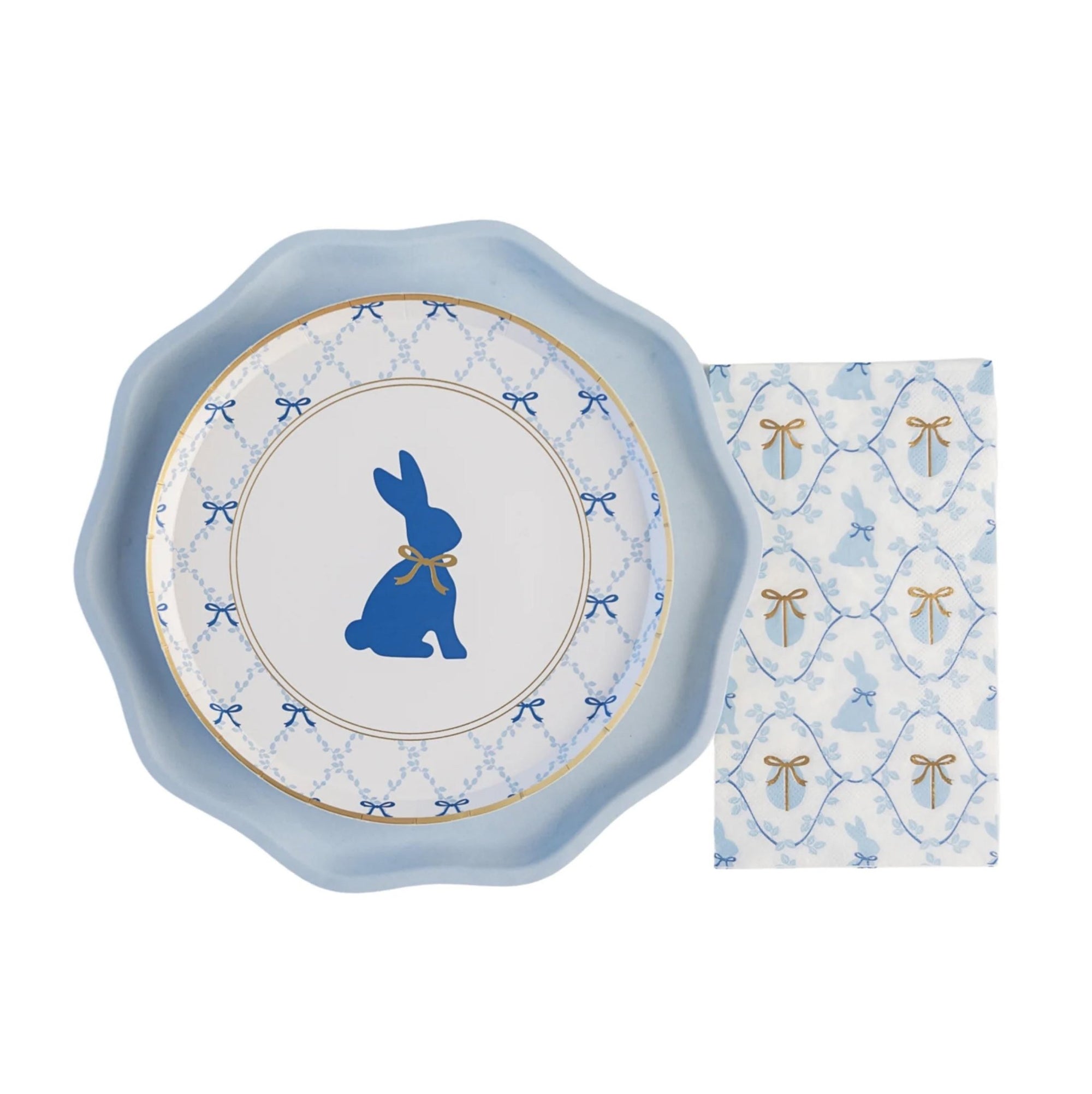 Blue Easter Bunny Dinner Napkins 20ct - Stesha Party