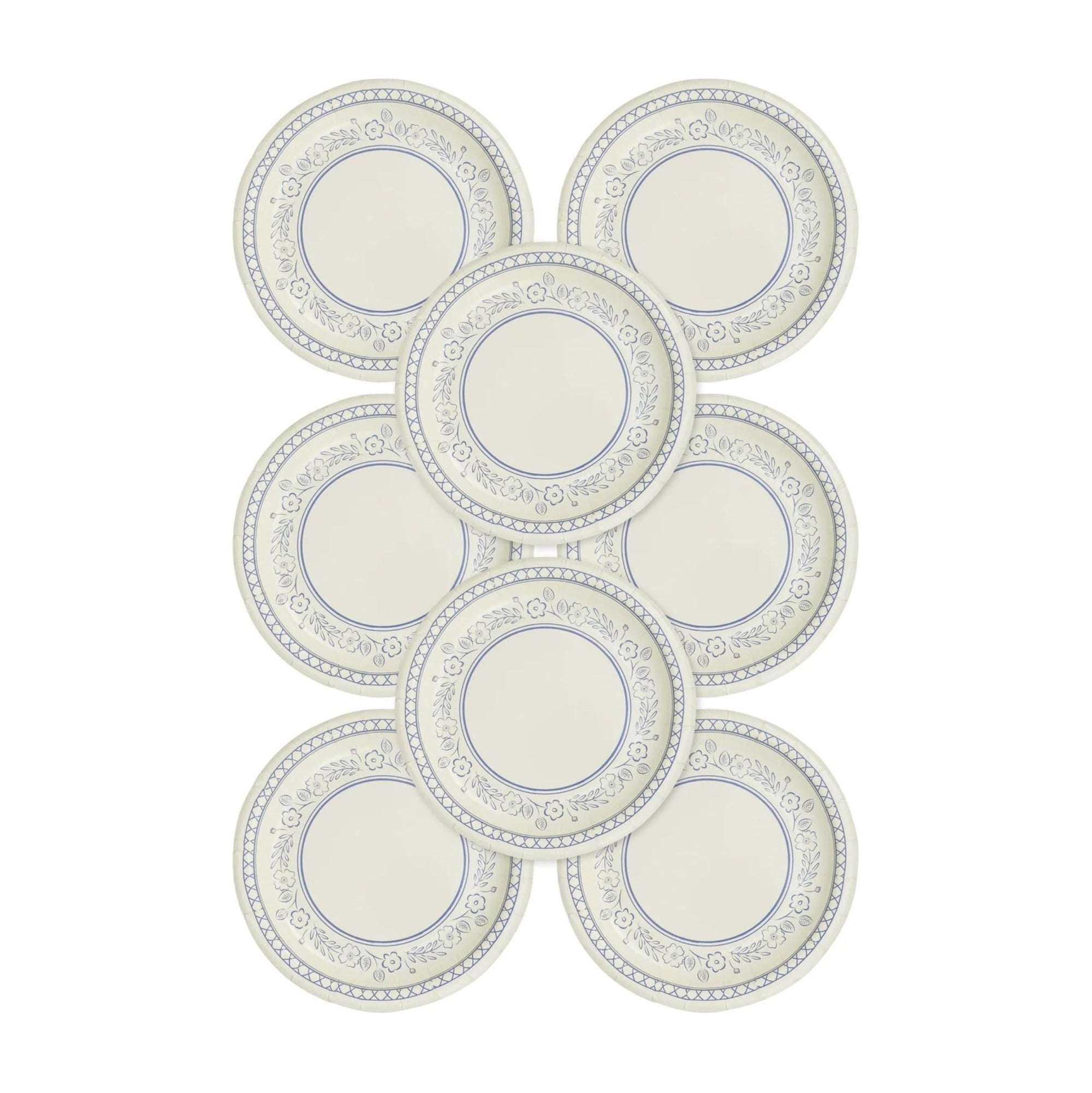 Blue Floral Cake Plates - Stesha Party