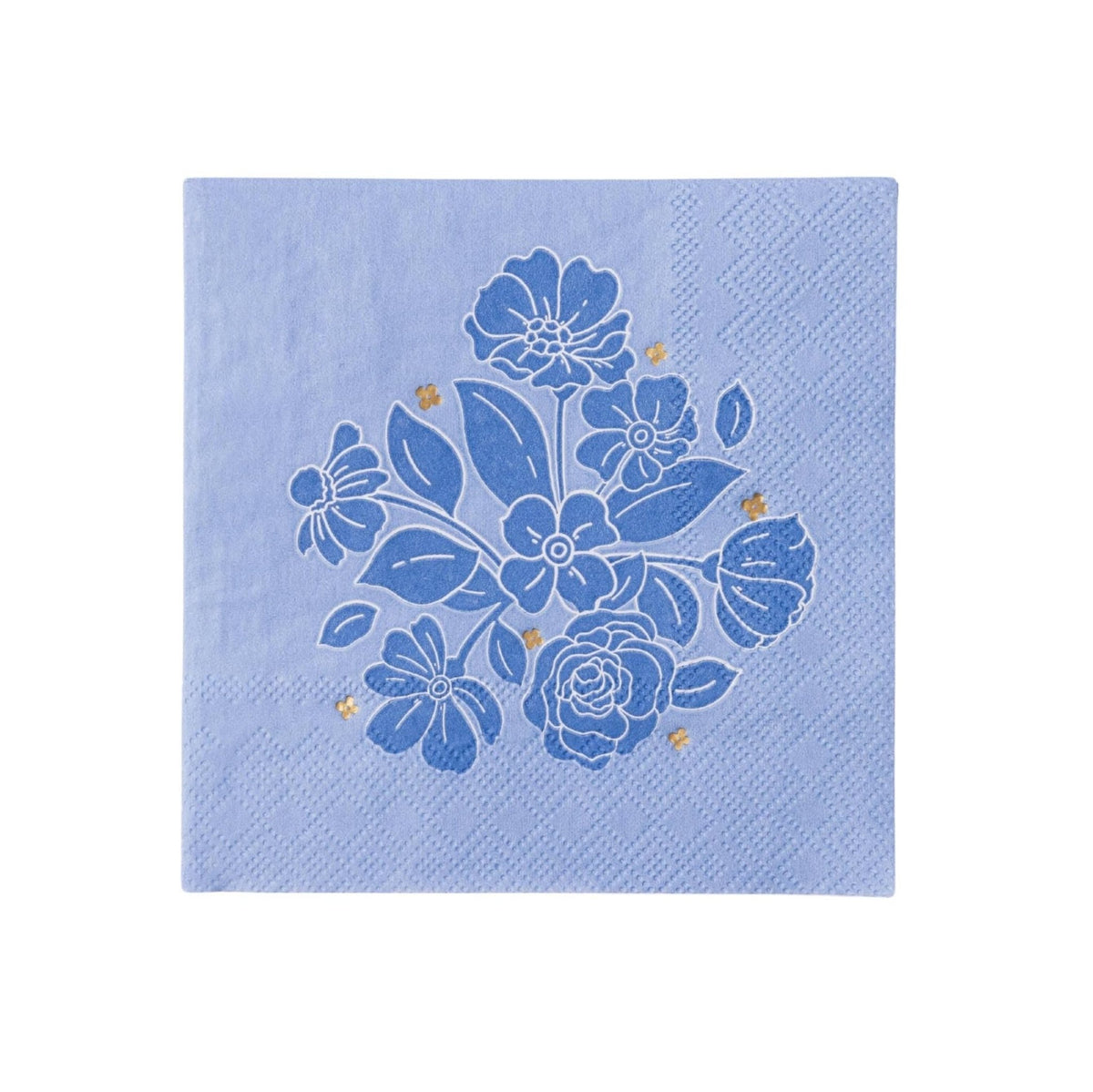 Blue Floral Cocktail Napkins 20ct - Stesha Party