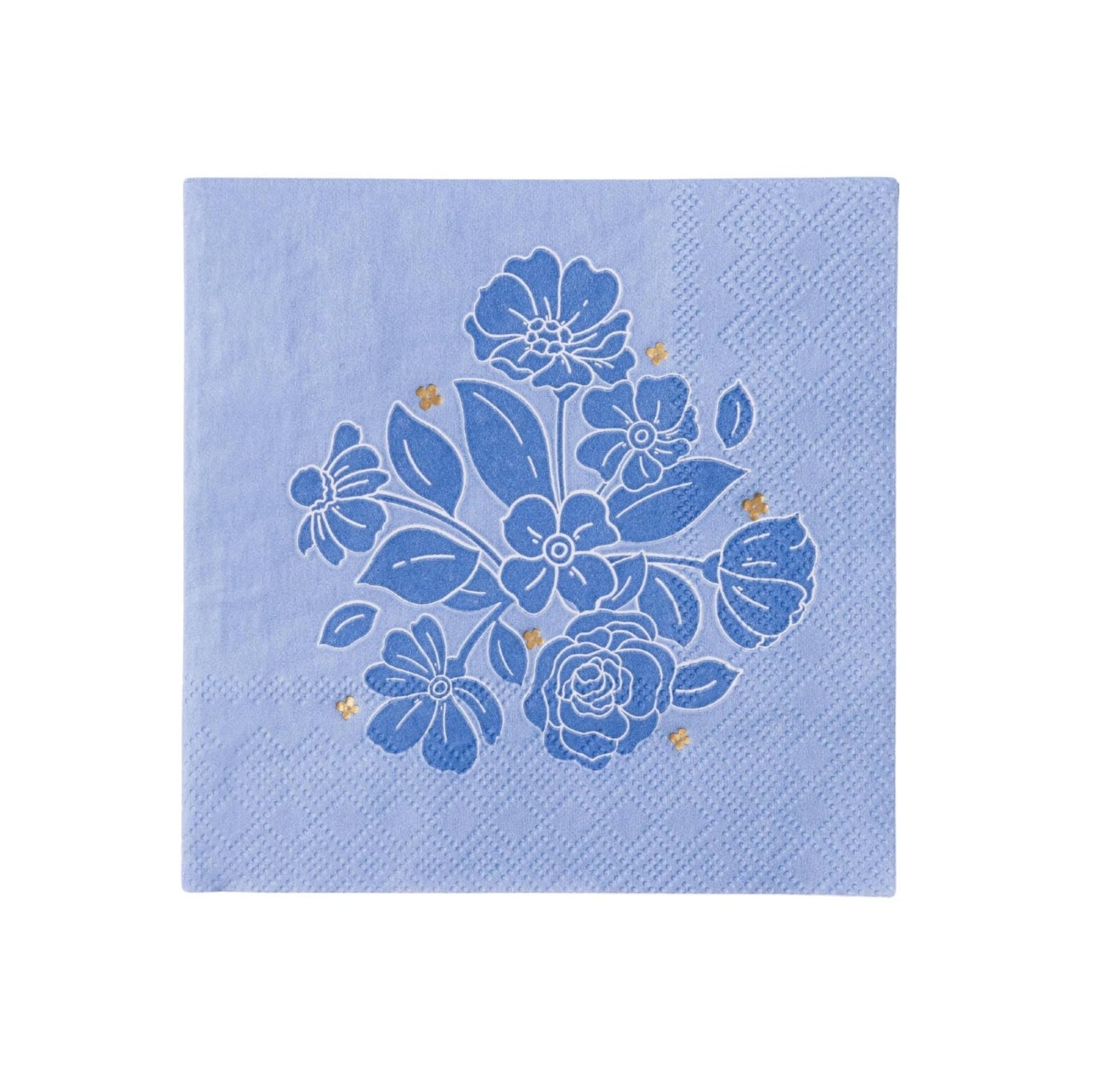 Blue Floral Cocktail Napkins 20ct - Stesha Party