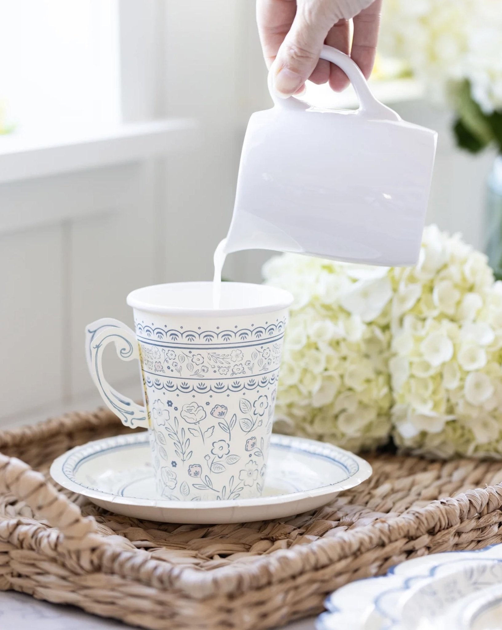 Blue Floral Party Cups 8ct - Stesha Party