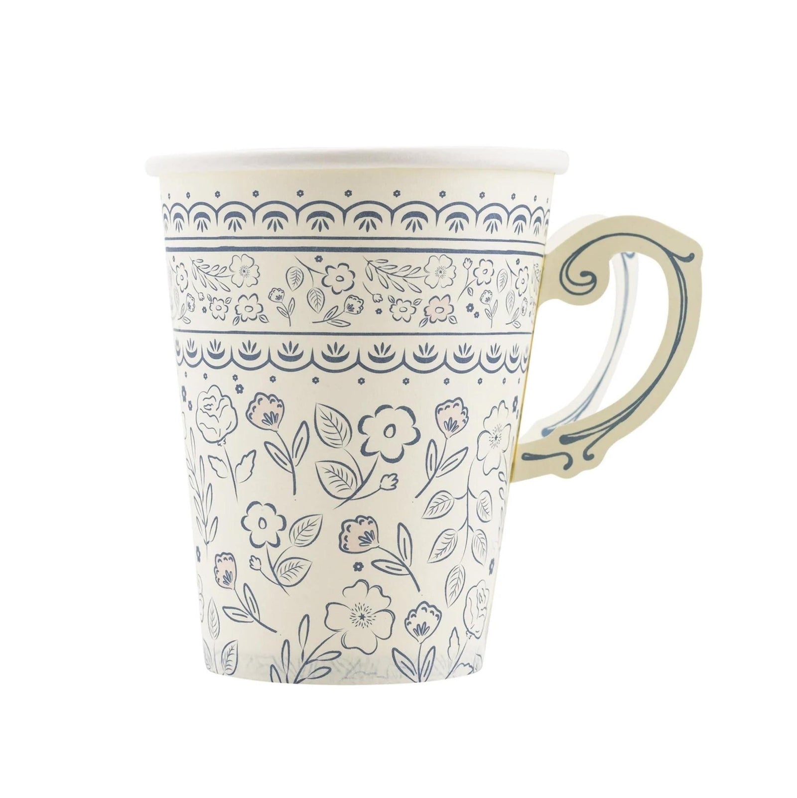 Blue Floral Party Cups 8ct - Stesha Party