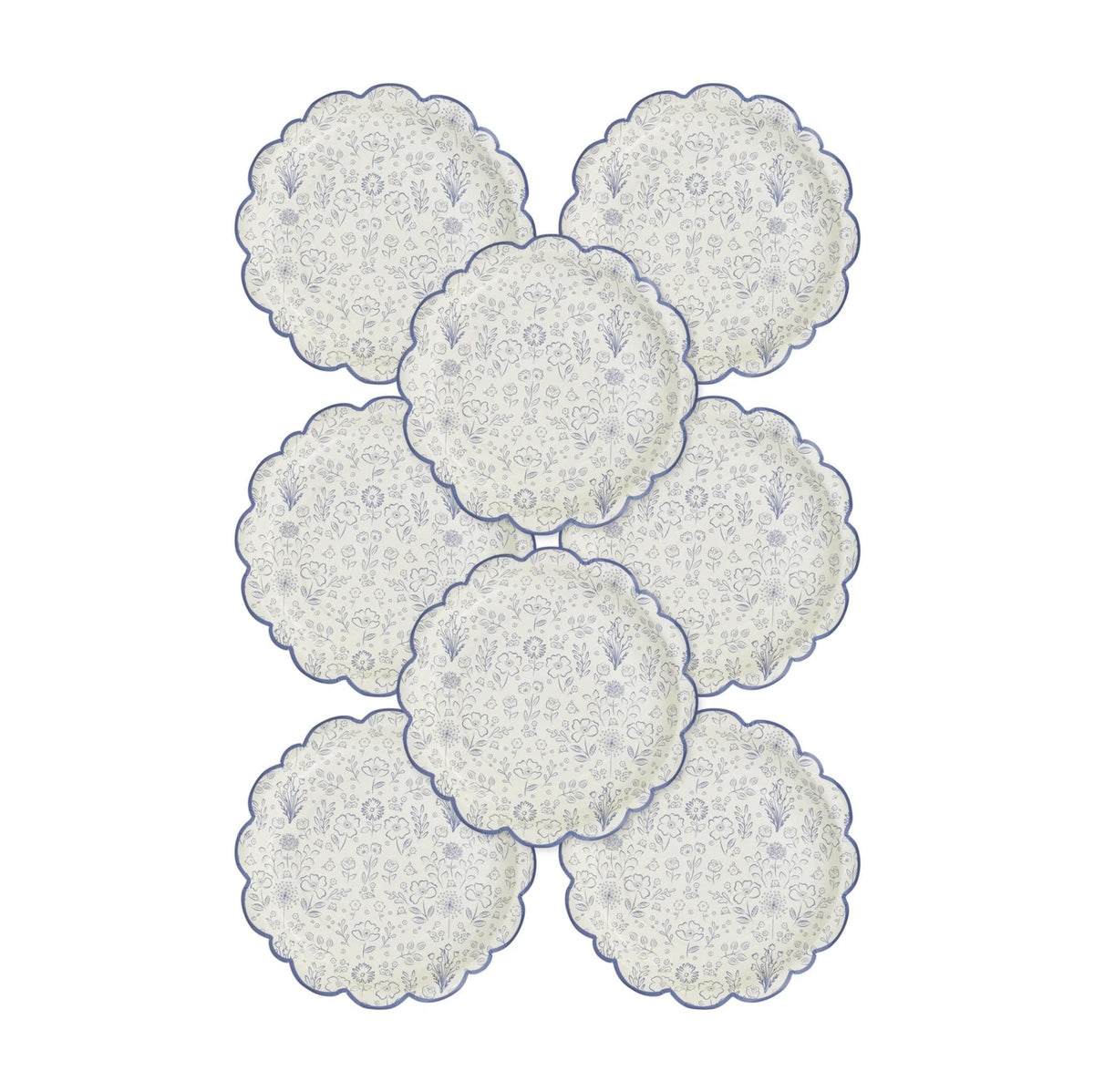 Blue Floral Party Plates - Stesha Party