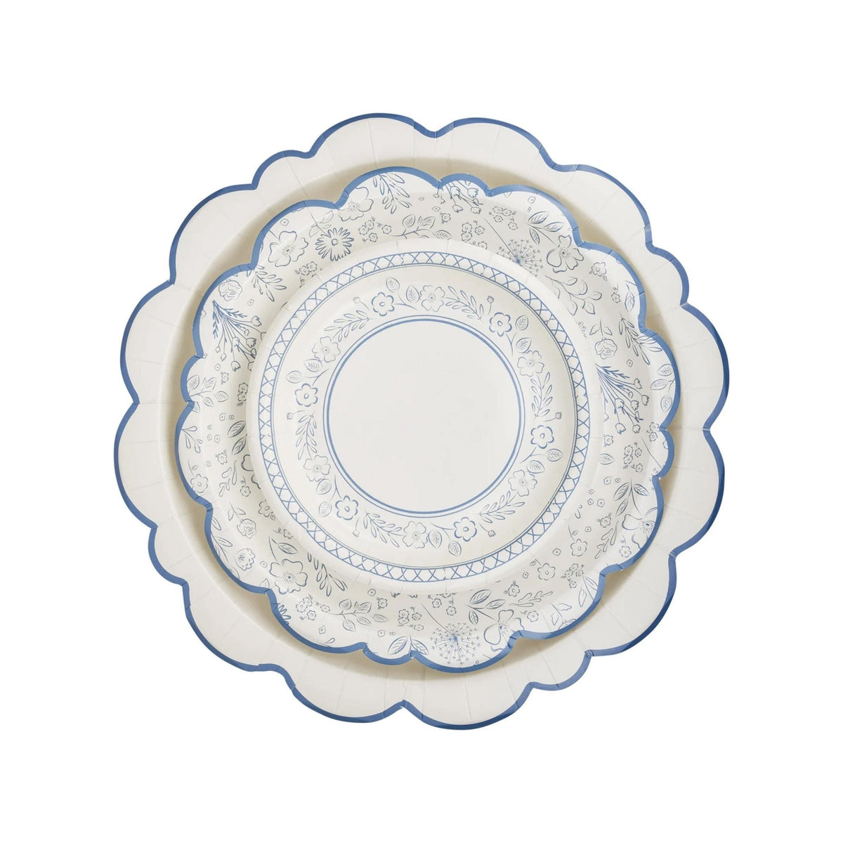 Blue Floral Party Plates - Stesha Party