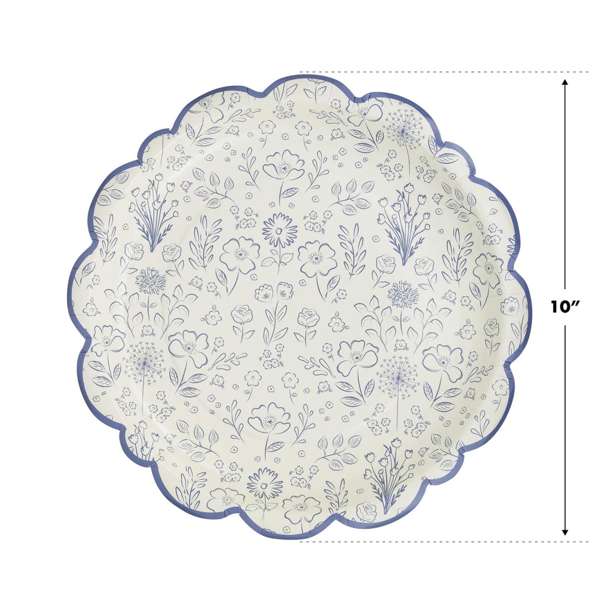 Blue Floral Party Plates - Stesha Party