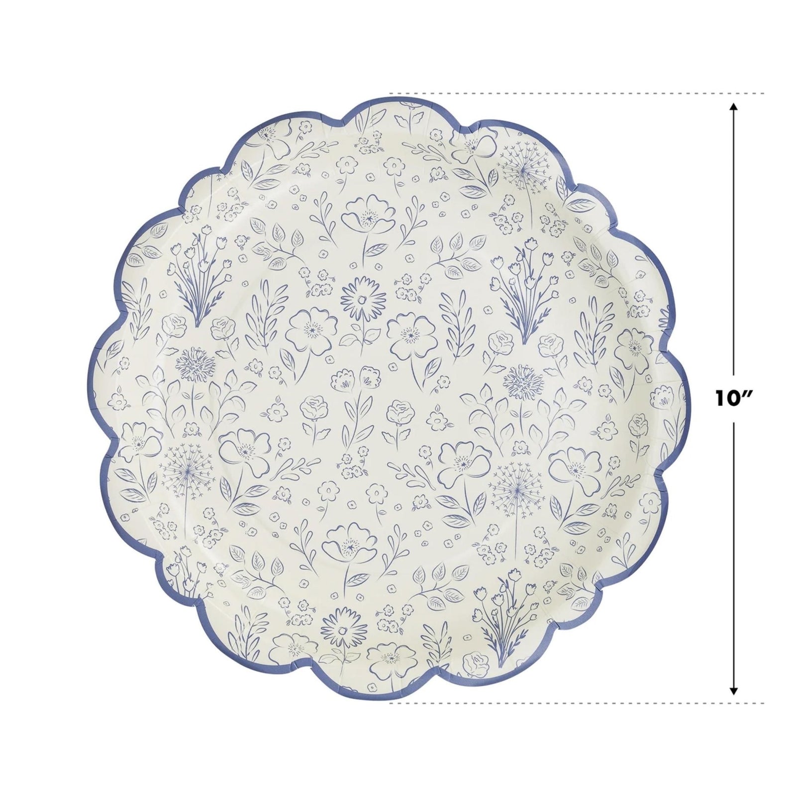 Blue Floral Party Plates - Stesha Party