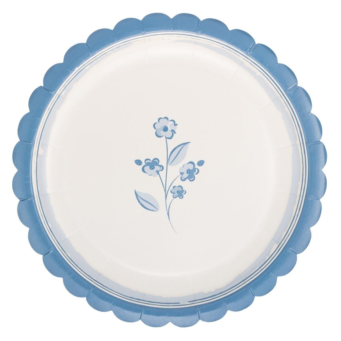 Blue Floral Plates 8ct - Stesha Party