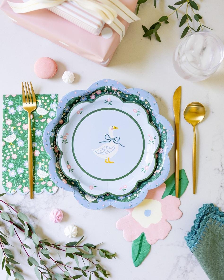 Blue Goose Dessert Plates 8ct - Stesha Party