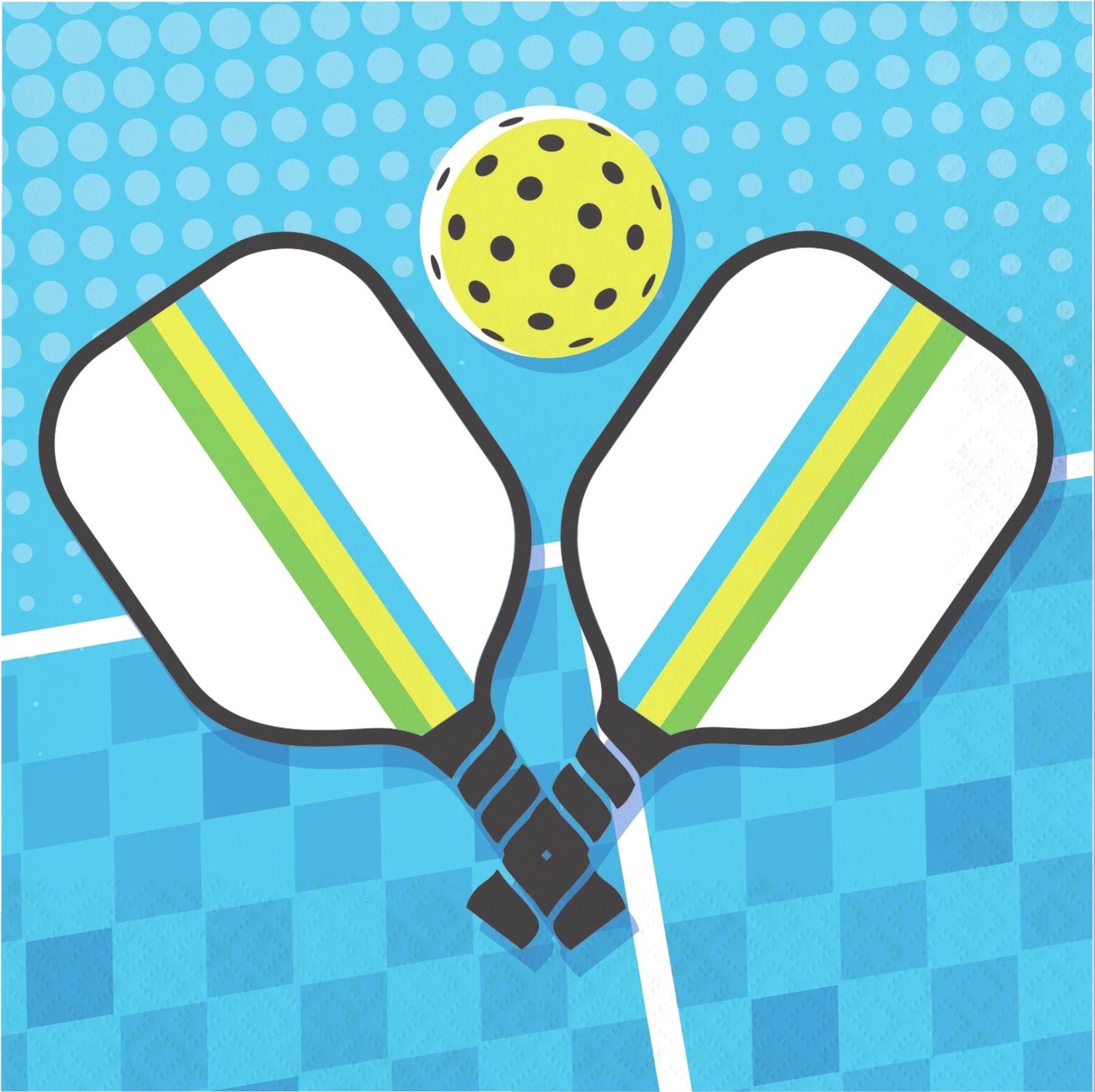 Blue & Green Pickleball Napkins 16ct - Stesha Party